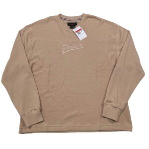 Nike AIR JORDAN Embroidered Logo Beige Crewneck Sweater Size L *Retail Price $92